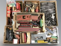 A large quantity of model railway buildings, track, locomotives and passenger cars, etc.