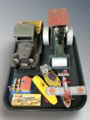 A tin plate model wagon, further steam roller, and several other models.