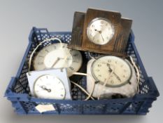A group of electric clocks.