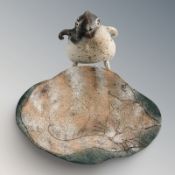 A Simon Maltha (Faarborg, Denmark) studio pottery fat chicken sculpture,