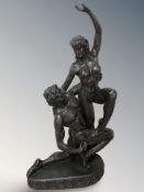 An Academy bronze effect nude figure group, height 60 cm.