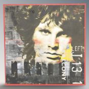 A canvas print of Jim Morrison, 145 cm x 145 cm.