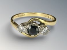 An 18ct gold sapphire and diamond ring, size L CONDITION REPORT: 2.
