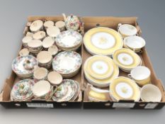 A quantity of Cauldon tea and dinner porcelain on yellow ground,
