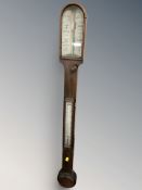A 19th century mahogany stick barometer by T.B.