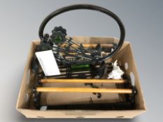 A coat rack, a towel rail, contemporary wall mirror, etc.