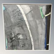 Continental School : Abstract composition, oil on canvas, 95 cm x 95 cm.