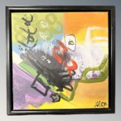 Alex (Contemporary) : Abstract composition, oil on canvas, 30 cm x 30 cm.