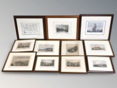 Assorted pictures and prints including 19th century monochrome and coloured engravings etc