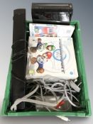 A Nintendo Wii console, etc, together with a sound bar.