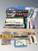 A group of scale modelling kits including Revel, Airfix, etc.