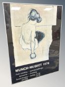An Edvard Munch gallery print, 79 cm x 59 cm.
