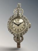 A lady's International Watch Co diamond-set cocktail watch, set with round,