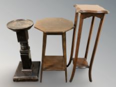 An Edwardian mahogany plant stand,