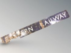 An Eastern Railway enamelled sign,