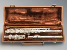An Artley chrome flute in box
