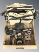 Cameras including Yashica, various lenses, flash, etc.