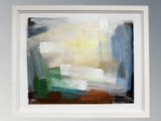 Contemporary School : Abstract study, oil on board, indistinctly signed, 34 cm x 43 cm.