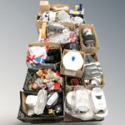 A large quantity of assorted goods, electricals, decorations, lights, glass wares,