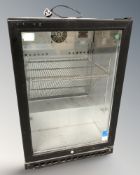 A commercial under-bench glass door refrigeration cabinet,