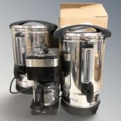 A Logik filter coffee machine, a Lloytron heater / dispenser and a smaller by Oypla.