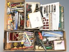 A quantity of locomotives, other die cast models and toys.