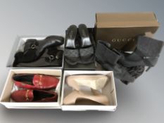 A pair of lady's Gucci charcoal grey denim ankle boots, size 40C,