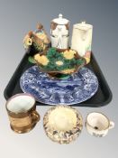 A group of ceramics including Crown Ducal Art Deco coffee pot, H J Wood Burslem coffee pot,