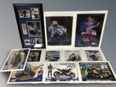 A group of motorcycle theme pictures and prints