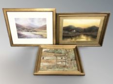 After Robert Turnbull : The Harthope Valley and Hedgehope, limited edition colour print,