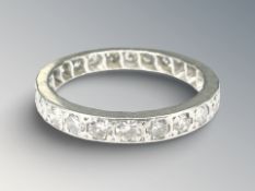 A platinum diamond eternity ring, approximately 0.8ct, size M.