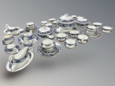 Approximately eighty nine pieces of Wedgwood Blue Siam dinner, tea and coffee porcelain.