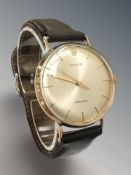 A gent's 9ct Rolex Precision centre seconds wristwatch, silver dial with baton numerals,