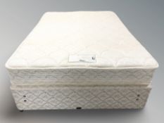 A 4'6 storage divan with Myers mattress