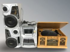 A retro style music centre and a Panasonic hi/fi