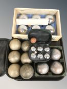 Several sets of lawn boules.