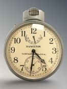 A large Hamilton Deck watch with up/down power reserve indication, No.