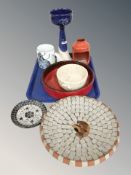 Scandinavian studio pottery wares including a Royal Copenhagen Fajance mug, bowls, candle lantern,