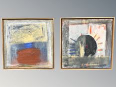 Continental School : Abstract study, oil on canvas, indistinctly signed verso and dated 1997,