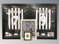 A group of Newcastle United pictures including two framed montages with facsimile Alan Shearer and