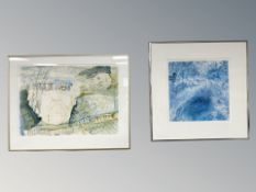 Eva Holmsgaard Andersen : Stonehenge II, watercolour, signed and dated 2006, 29 cm x 42 cm,