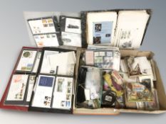 A large quantity of stamps, loose and in albums, albums of First Day Covers, etc.