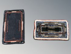 Two 1970s woolen mats, each approximately 70 cm x 42 cm.