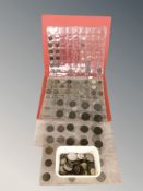 A quantity of 18th century and later British and world coins including some silver content, etc.