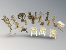 A collection of 19th century Indo-Tibetan devotional temple figures, deities,