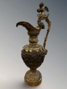 A large gilt bronze vase, height 57cm.