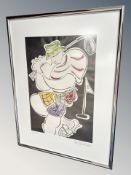 Danish School : A golfer, colour print, indistinctly signed, 58cm by 41cm.