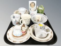 A group of Royal Doulton Bunnykins ceramics.