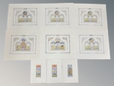 After Isabelle Brent (British, 1961-) Nine various colour and gilt-embellished prints,