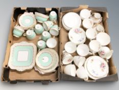 A Grovesnor part tea service, a Crescent part tea service, further tea wares including Coalport,